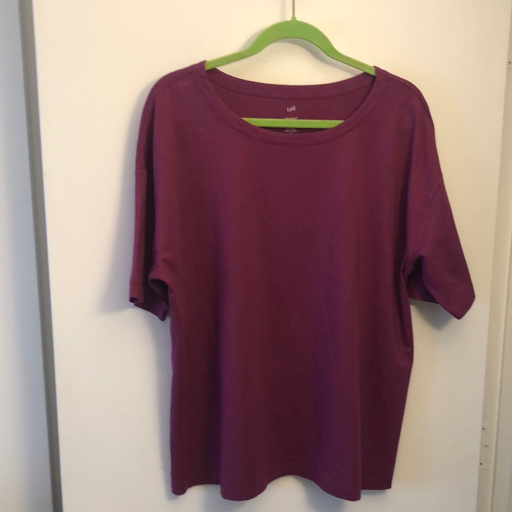 J. Jill Purple Boxy Short Sleeve Tee